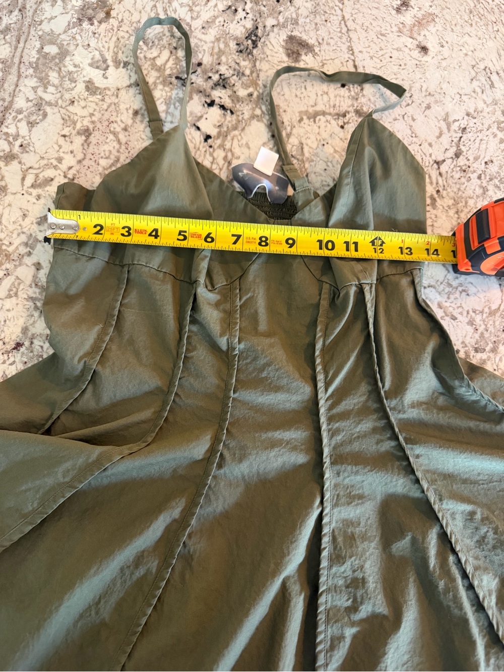 Anthropologie Olive Green Fit-and-Flare Mini Dress - Picture 4 of 4
